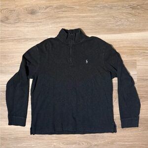 Polo Ralph Lauren Estate Rib Quarter Zip Sweater Grey Mens Size Medium Pullover